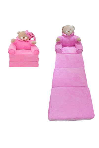 Krista Fotoliu Ursuleț Roz, cu 4 plăci, Extensibil până la 150 cm