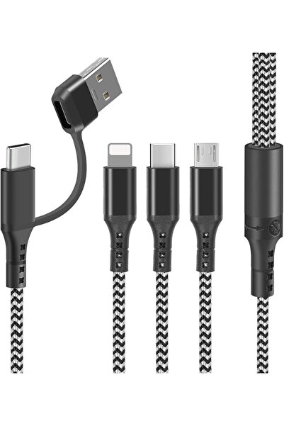Other 5-in-1 Multi Charging Cable (USB-A/USB-C to Lightning/Micro/Type-C), Braided 1.2m