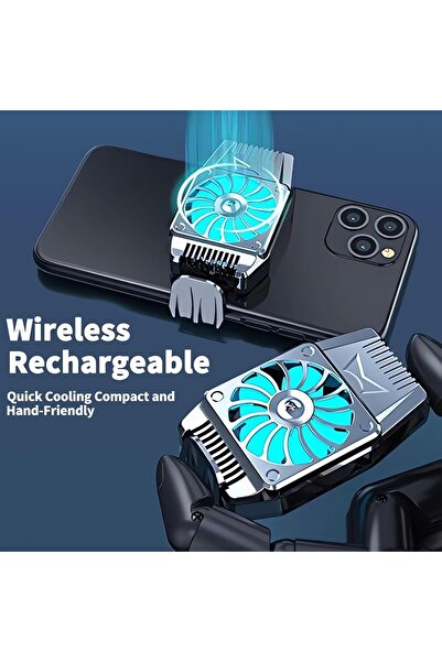 Other Phone Cooler For Gaming - Wireless Mobile Phone Cooling Fan with Rechargeable Battery (fits 4.5–6.