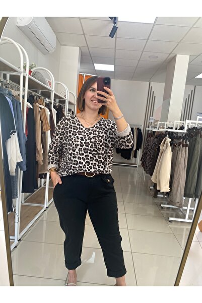 MODA Likralı kemerli pantolon