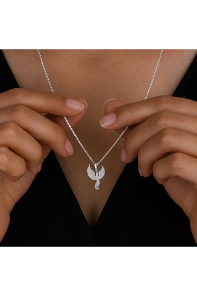 El Takı 925 Ayar Anka Kuşu Figürlü Gümüş Kadın Kolye
