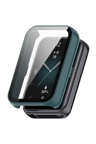 Techsuit Defense 360° Case + Screen Protector for Honor Band 10 - Dark Green