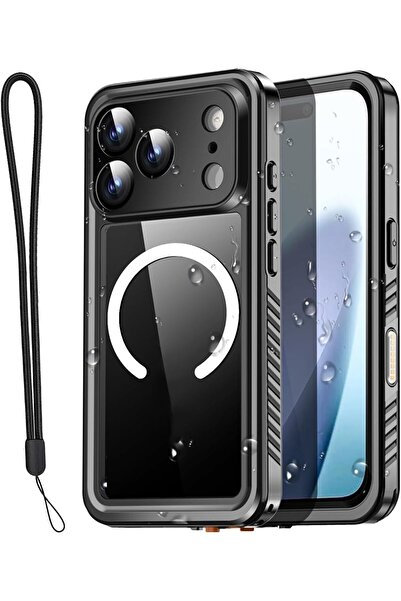 m.tk moveteck İphone 17 Pro Max Kılıf Su Geçirmez 360 Tam Darbe Korumalı Magsafe Magsafe Şarj Destekli El Askılı