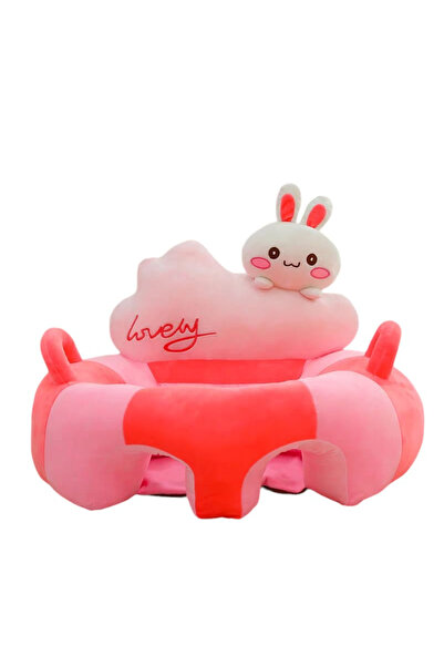 Krista Βρεφική πολυθρόνα με πλάτη και υποπόδιο Υπέροχο Ροζ Κουνελάκι