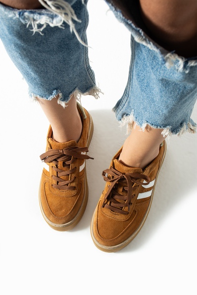 Getcho Γυναικεία αθλητικά παπούτσια από γνήσιο δέρμα σουέτ Moneas