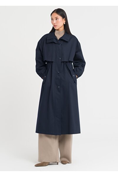 Armağan Beli Büzgülü Fermuarlı Trençkot