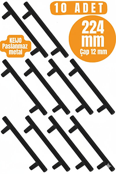 almital mobilya aksesuarları furniture accessories 10 ADET Keijo SİYAH 224mm ...