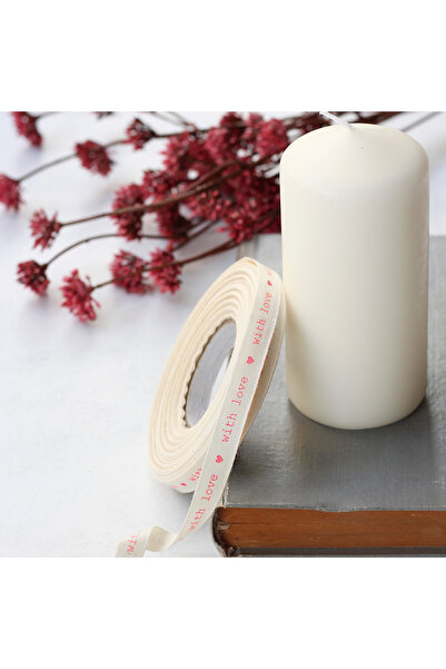 Bimotif Памучна панделка, червена с любов, 1 см, 5 метра