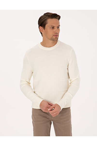 Pierre Cardin سترة تريكو برقبة دائرية من إكرو قصة ضيقة 50315713-VR019