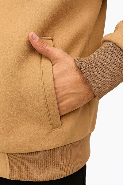 Plus Scorpion Erkek Kaşe Mont Kürklü Yaka Astarlı Fermuarlı Kışlık Ceket –