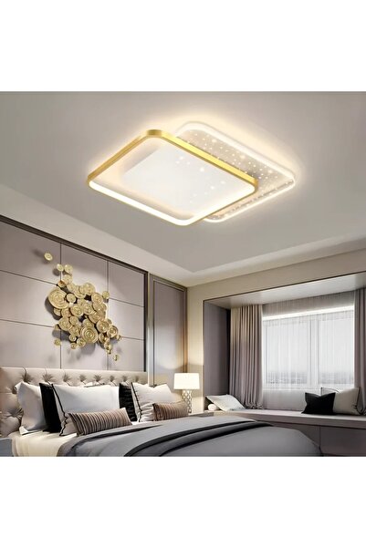 Alessandro DESIGN Lustra LED cu telecomanda GILDRA 110W, 2 Patrate, lumina Re...