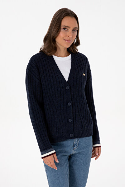 U.S. Polo Assn. Women's Navy Blue Knitwear Cardigan 50310022-Vr033
