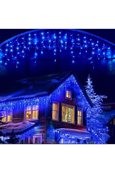 Promagg Instalatie Craciun 13 metri turturi, franjuri inegali cu 300 LED-uri, 8 moduri, interior/exterior