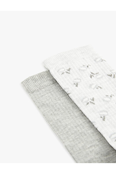 Koton Pamuklu Çiçekli 2'li Soket Çorap Seti