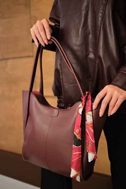 Rivina Women's Large Size Handbag and Shoulder Tote Bag with Scarf