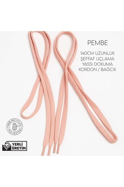 D R X 140CM ÇOK AMAÇLI PEMBE RENK YASSI KORDON BAĞCIK ( 1 ÇİFT )