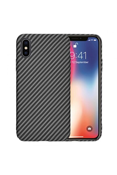 Stef's Cat Θήκη Apple iPhone XS / X, Κέλυφος από Ίνες Ανθρακονήματος, Μαύρη