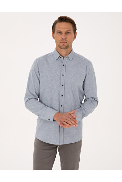 Pierre Cardin Mavi Regular Fit Uzun Kollu Gömlek 50312425-VR036
