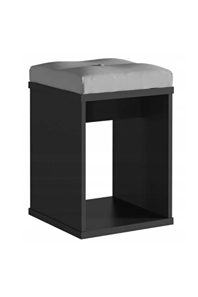 SERSIMO Dressing table stool with comfortable seat, 30x30x42 cm, black