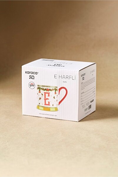 Karaca New Year Honeycomb Letter E Mug 330 ml