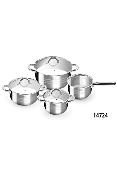 Perfect Home Deluxe Stainless Steel Cookware Set with Glass Lid - 7 Pieces