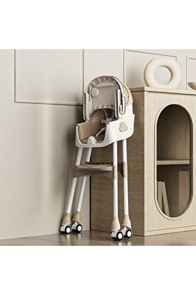 Flippy Παιδική Τραπεζοκαθίσματα με Ρόδες, Flippy, Ζώνη Ασφαλείας, Μαλακή Ρυθμιζόμενη Πλάτη, από 6 Μηνών, Κρεμ