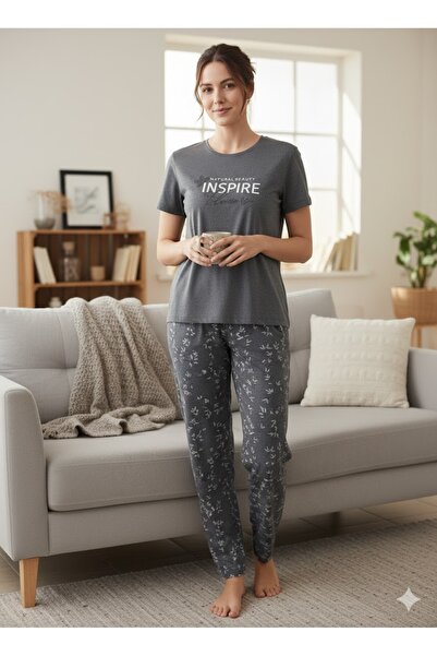 FAMES PİJAMA Women's Gray Pajama Set