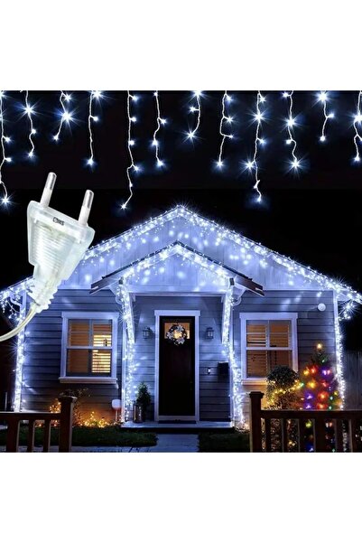 Promagg Instalatie Craciun 5 metri turturi, franjuri inegali cu 120 LED-uri, 8 moduri, interior/exterior