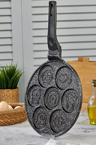 Cooker 28 cm Cast Iron Granite Coated Emoji Pancake Pan Pancake