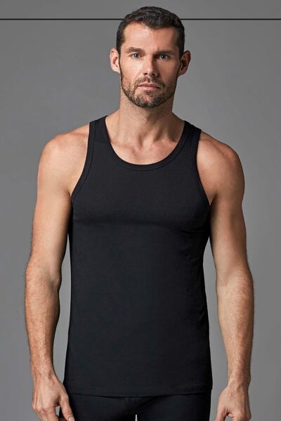 Dagi 3500 Ανδρικό Αθλητικό Μπλουζάκι με Χοντρό Λουράκι και Λαιμόκοψη U από Χτ...