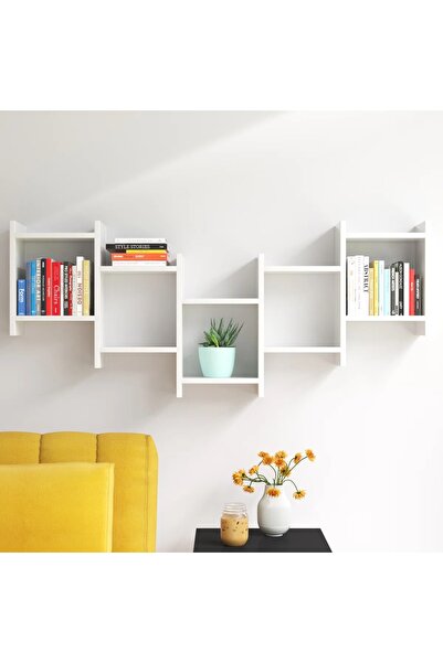 Livenza Home Livenza Modern 10 Gözlü Duvar Rafı 150 cm - %100 MDF - Beyaz