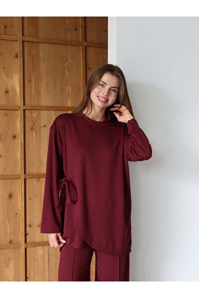 Blue Morpho piped Double Modal Set with Hijab Tie Detail