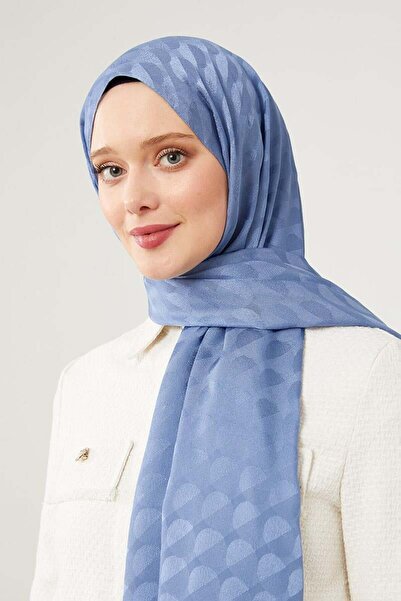 Levidor İndigo Ay Desen Jakarlı Elegance Şal