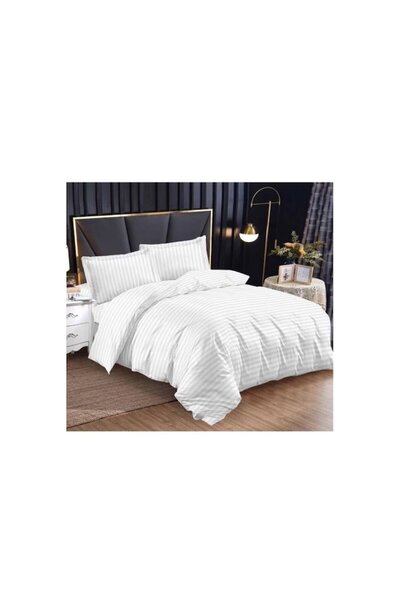 Doty Divines Doty® Luxury Damask 4-piece Bedding Set for Double Bed, Cotton Finet, 230x250 cm, White