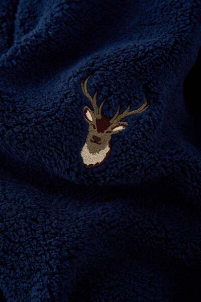 WWF Market Geyik Sherpa Quarter-Zip Sweatshirt - Lacivert