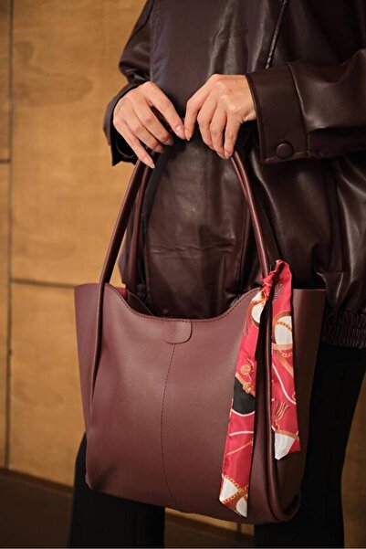 Rivina Women's Large Size Handbag and Shoulder Tote Bag with Scarf