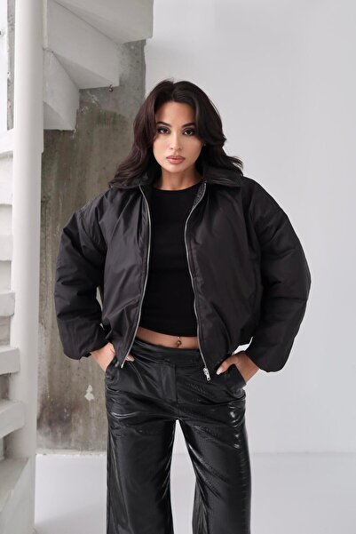 Serica Moda Λεπτό παλτό με μαύρη καπιτονέ επένδυση