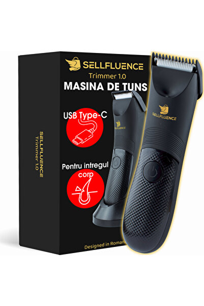 SELLFLUENCE Masina de tuns Trimmer 1.0, inghinal, barba si corp, rezistent la apa, 5000 rpm