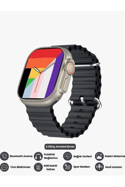 YMS ELEKTRONİK HK 11 Ultra 3 Amoled Akıllı Saat Iphone Ve Android Tüm Telefon...