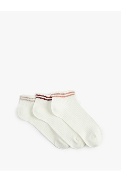 Koton Cotton Striped 3-Piece Booties Socks Set