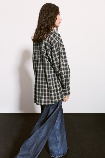 Pull & Bear Oversize Ekose Gömlek