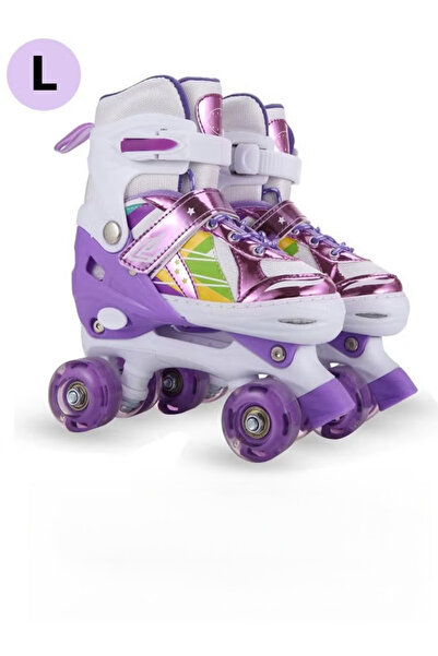 fulina Roller Skates for Kids Toddler, Fun Illuminating Roller Skates for Kids Beginners, L Size, Purple