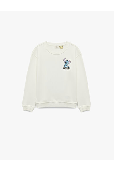 Koton Licensed Long Sleeve Crew Neck Stitch Printed Sweatshirt