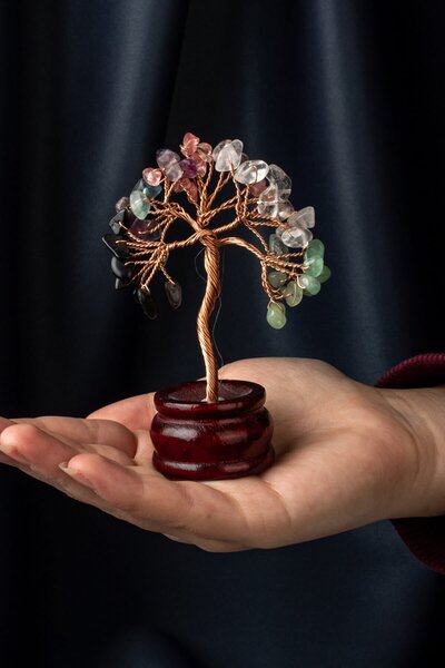 Uçar Doğaltaş Çakra Taşı El Yapımı Doğal Taş Dekoratif Ağaç