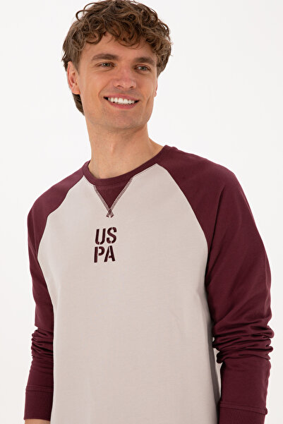 U.S. Polo Assn. Men's Crew Neck Regular Fit Burgundy Sweatshirt 50315420-Vr177