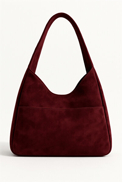 KISCHE Women's Shoulder Bag Hobo Pinterest Casual Suede Burgundy Lining Bag