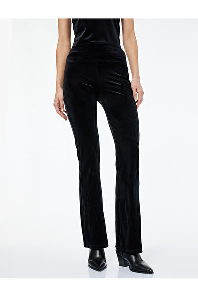 Koton Slim Fit Flared Velvet Tights