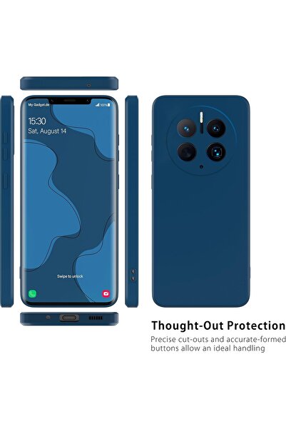 Flippy Husa Protectie, Flippy, pentru Huawei Mate 60 Pro, Liquid Silicone, Microfibra, Wireless, Albastru