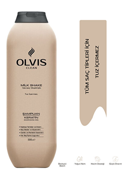 Olvis Clean Milk Shake Tuzsuz Keratin Şampuan 500 ml
