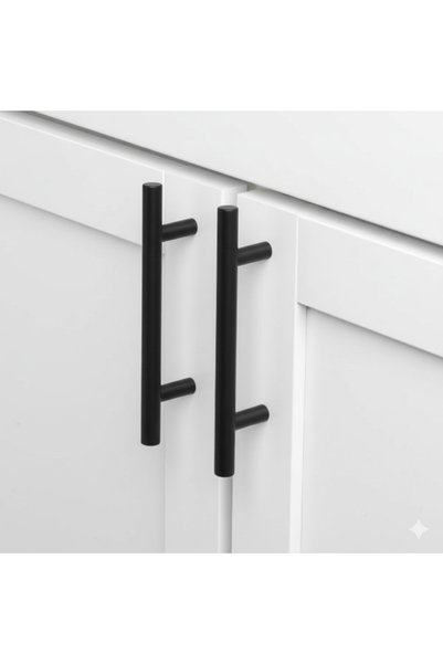 almital mobilya aksesuarları furniture accessories 10 قطع من مقابض Keijo باللون الأسود مقاس 160 مم من الفولاذ المقاوم للصدأ (16.0 سم بين فتحات البراغي) (أثاث، مقبض خزانة، نموذج مقبض)